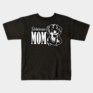 Doberman Mom Gift Natural Ears Kids T-Shirt